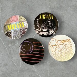 Hot Topic Metal lapel pins 1.5 inches lot of 4 NIRVANA